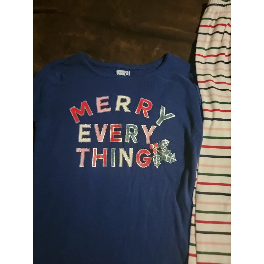 Crazy 8 merry everything Christmas pajamas‎ size 8